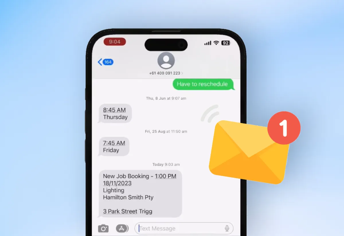 Two-way SMS communication in Ascora